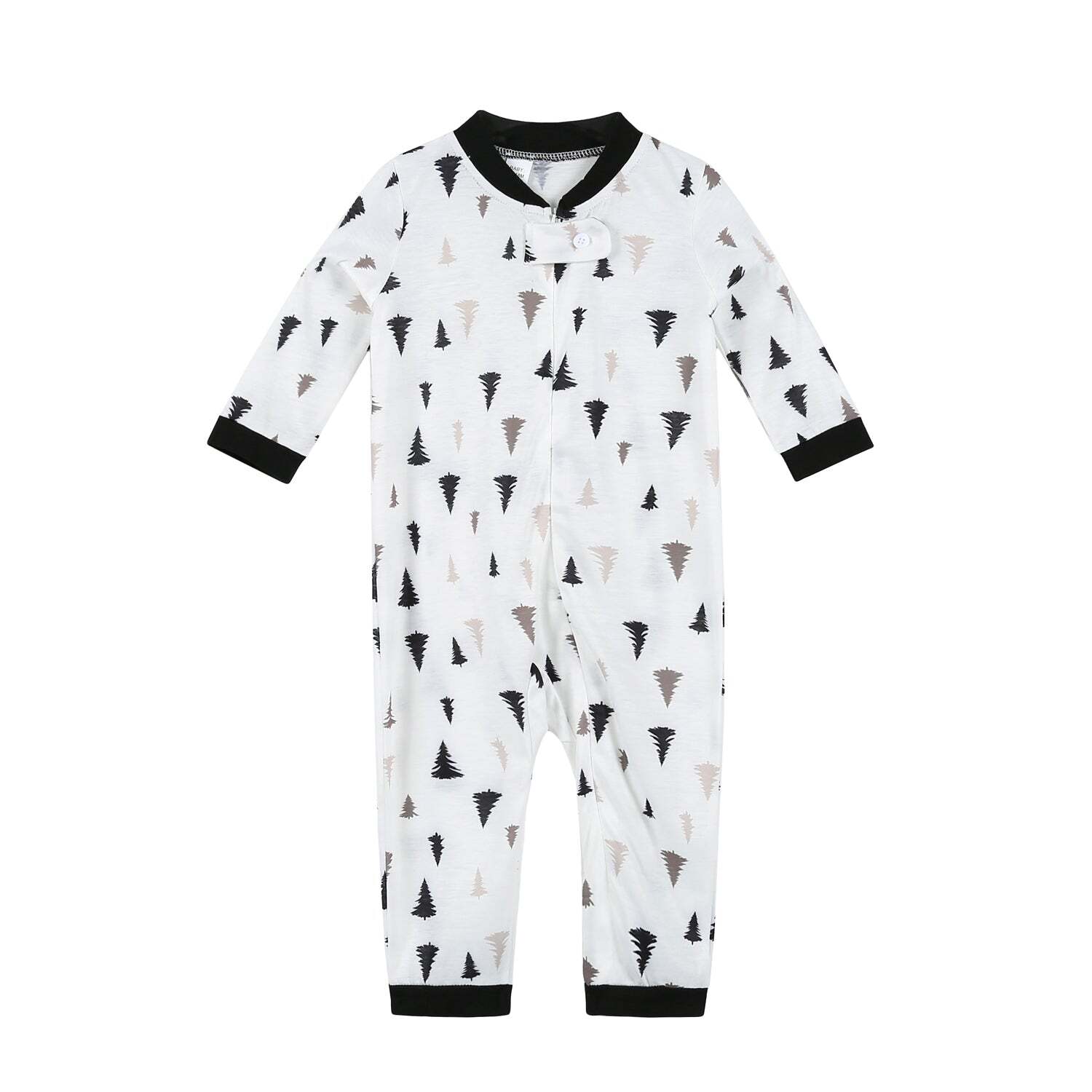 Christmas printed round collar baby pajamas set