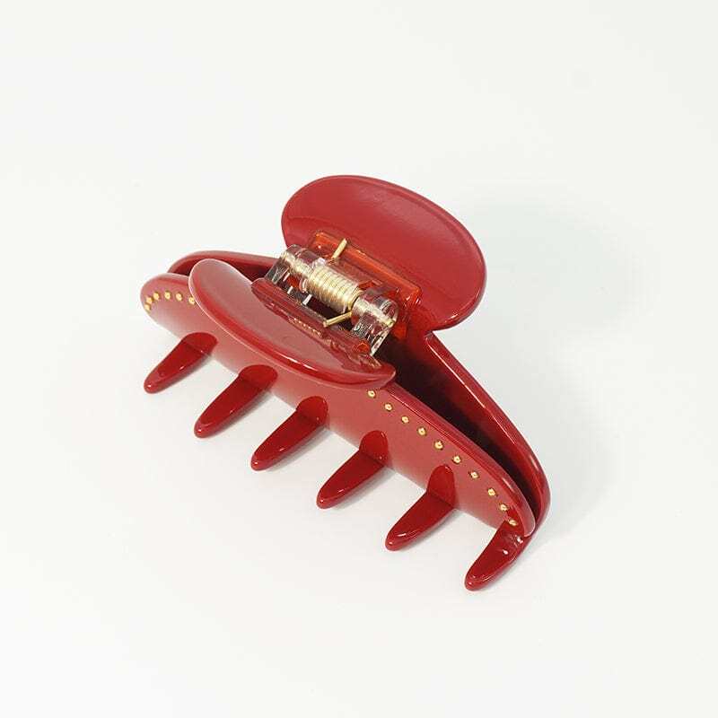 French Premium Acetate Jaw Clip In Red QVC outlet Act fast, save big!