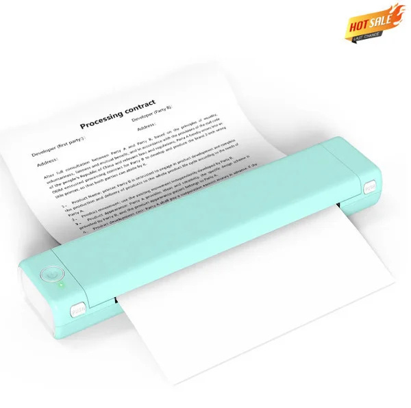 Portable wireless printer, compatible with mobile phones and laptops