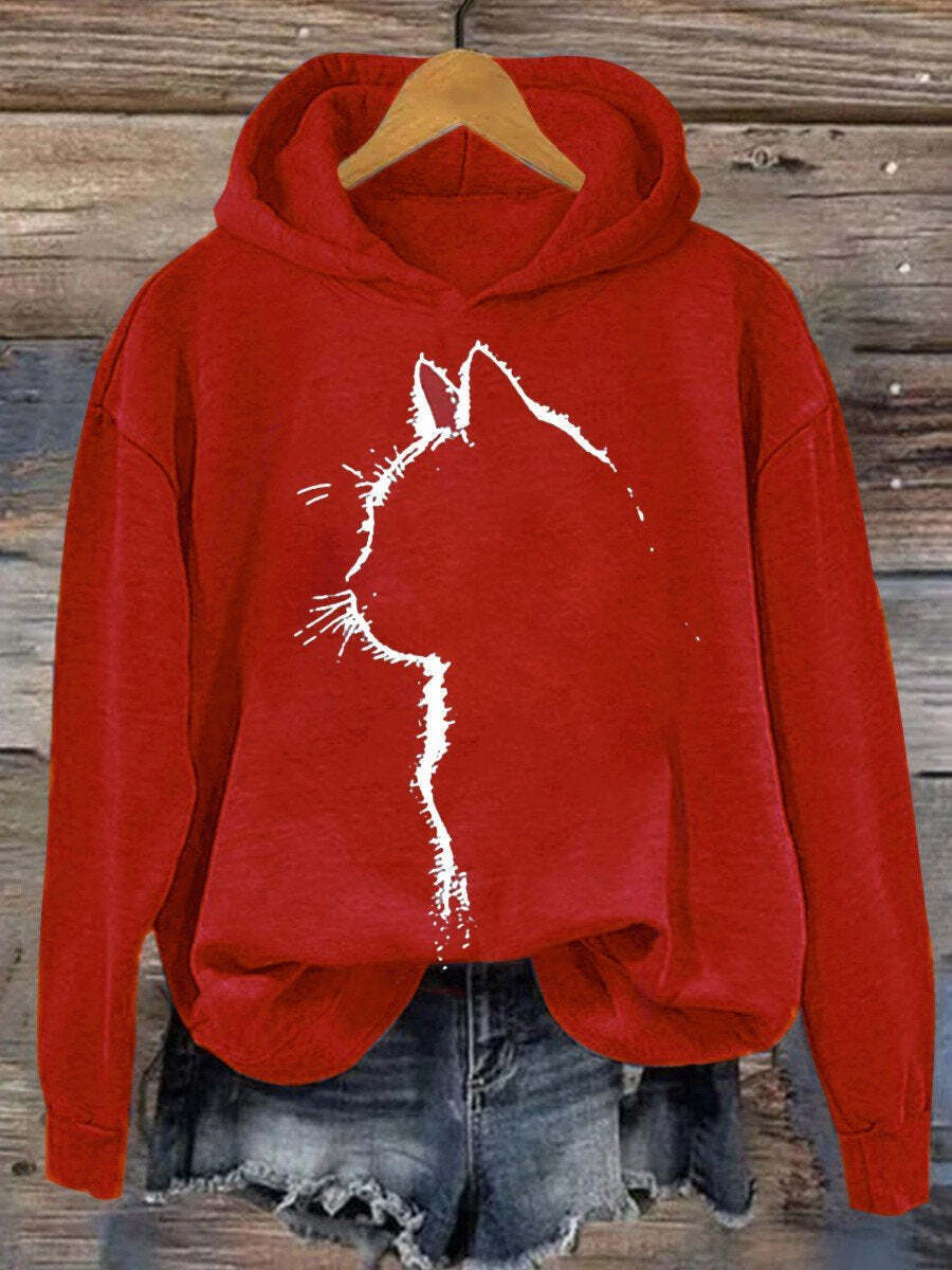 Cat Art  Print Casual Hoodie Sweatshirt