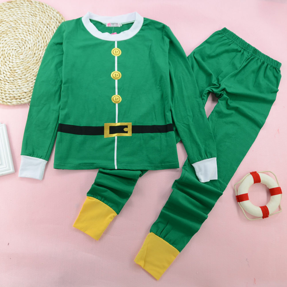 Green Christmas Family Wear Long Sleeve Pajama Set