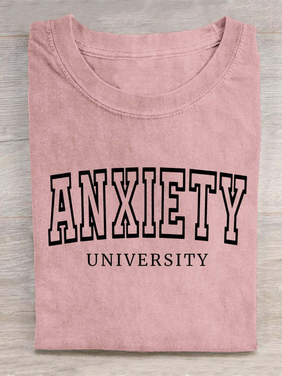 Anxiety University Mental Health Awareness Art Print Casual T-shirt