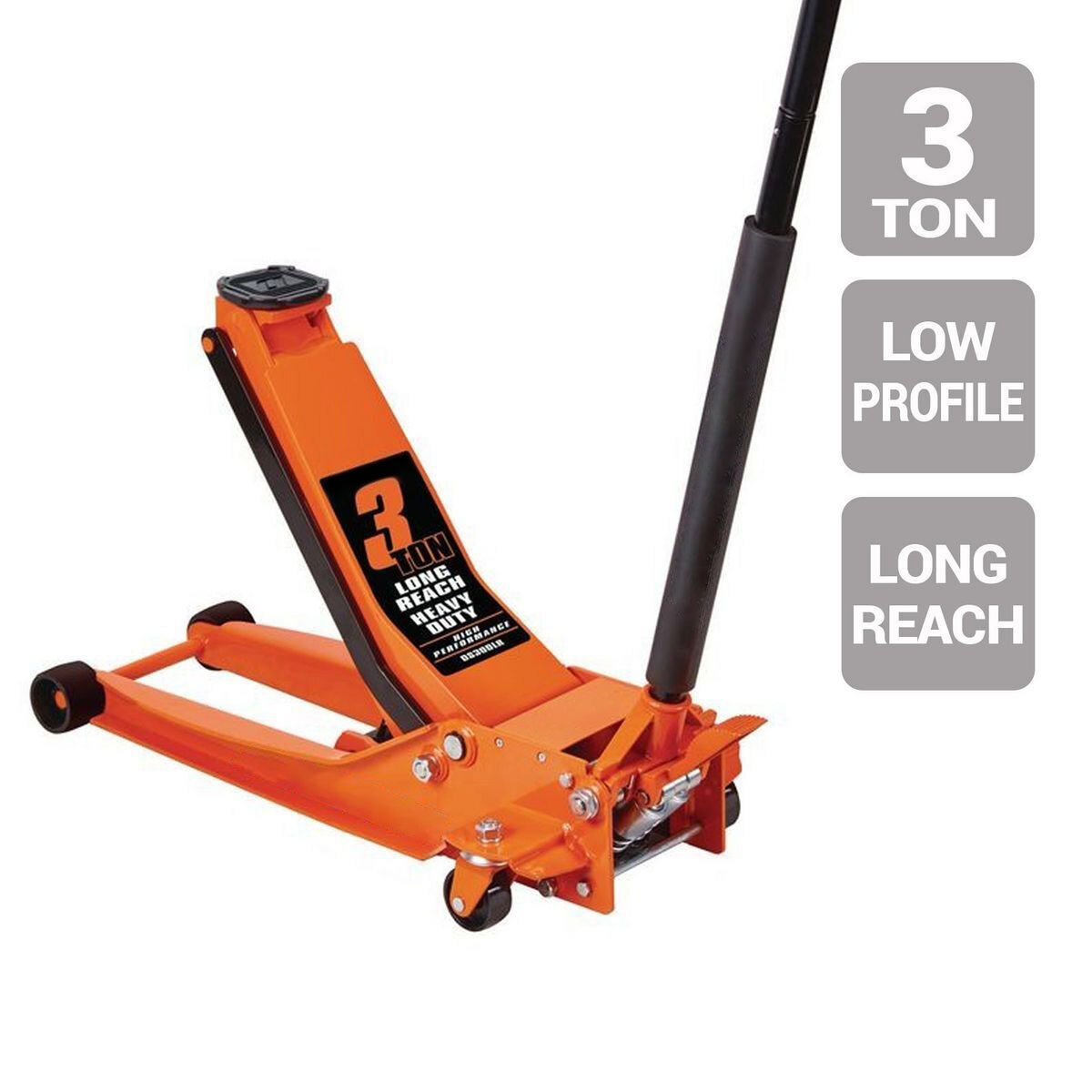 3 Ton LongReach LowProfile Professional Floor Jack with RAPID PUMP