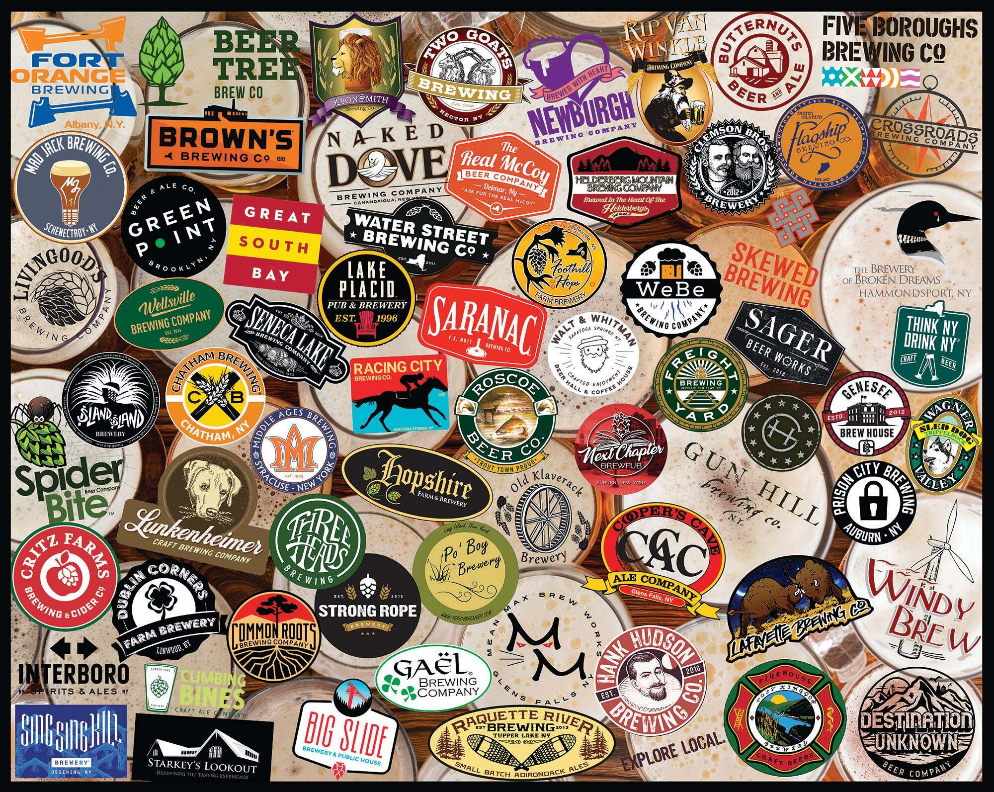 NY Craft Beers (1568pz) - 1000 Piece Jigsaw Puzzle - Puzzles on Sale