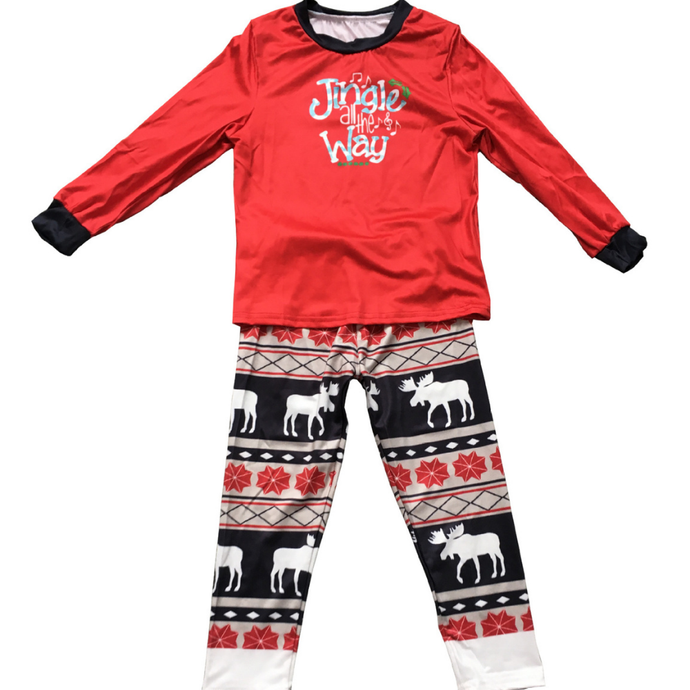 Christmas Elk Red Parent-child Pajama Set