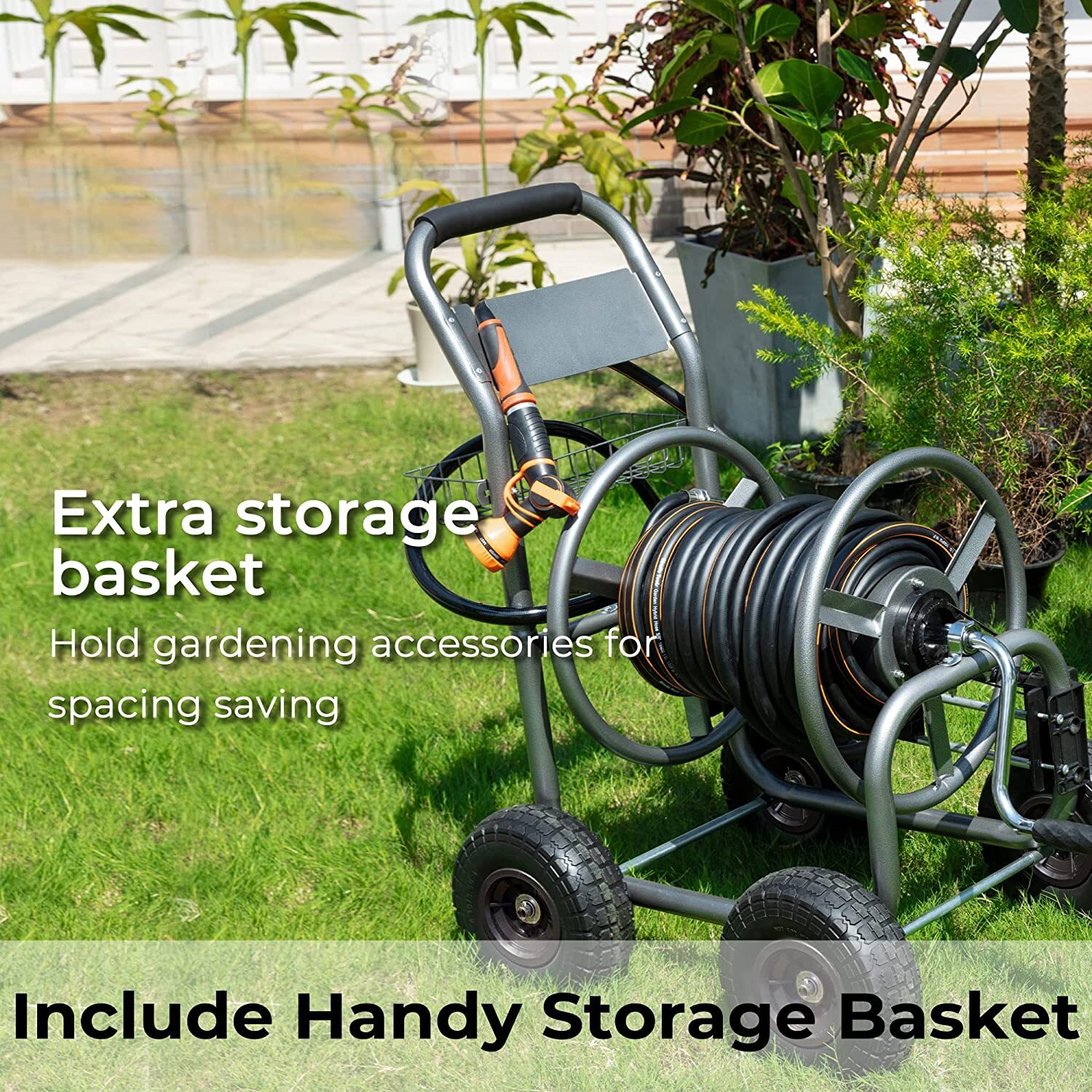 Hose Reel Cart, Hose Reel Cart with Wheels Heavy Duty, Industrial Hose ...