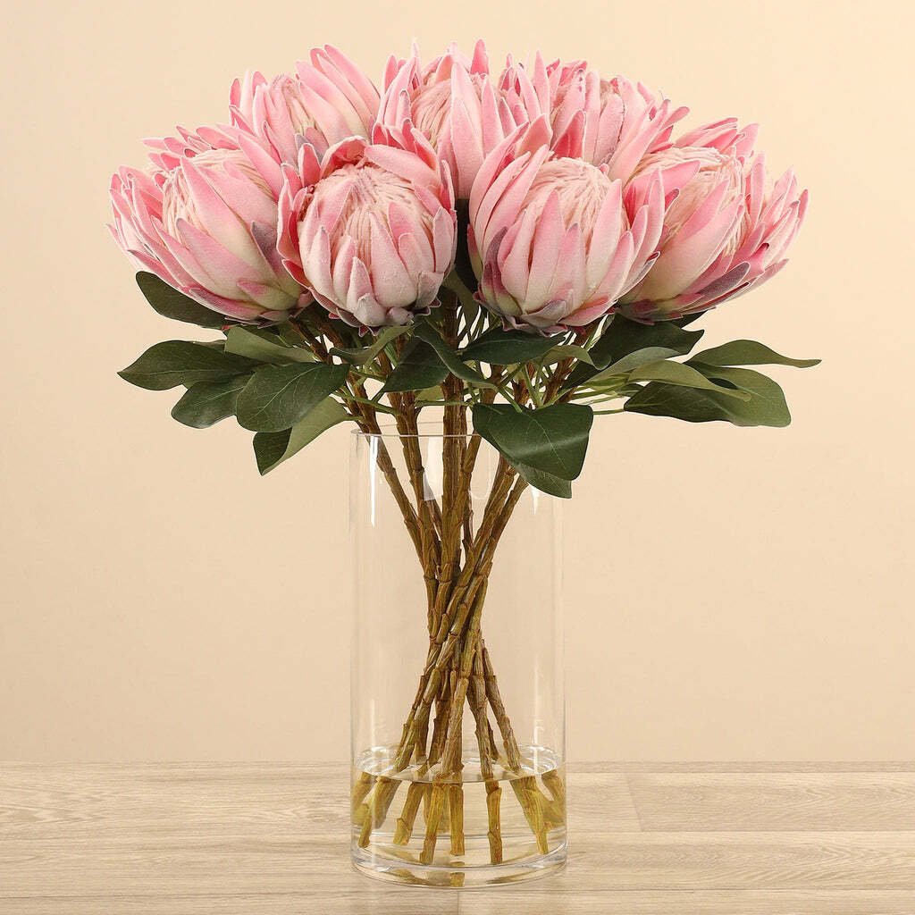 Artificial Protea Arrangement in Glass Vase87294 Petitti Garden Centers