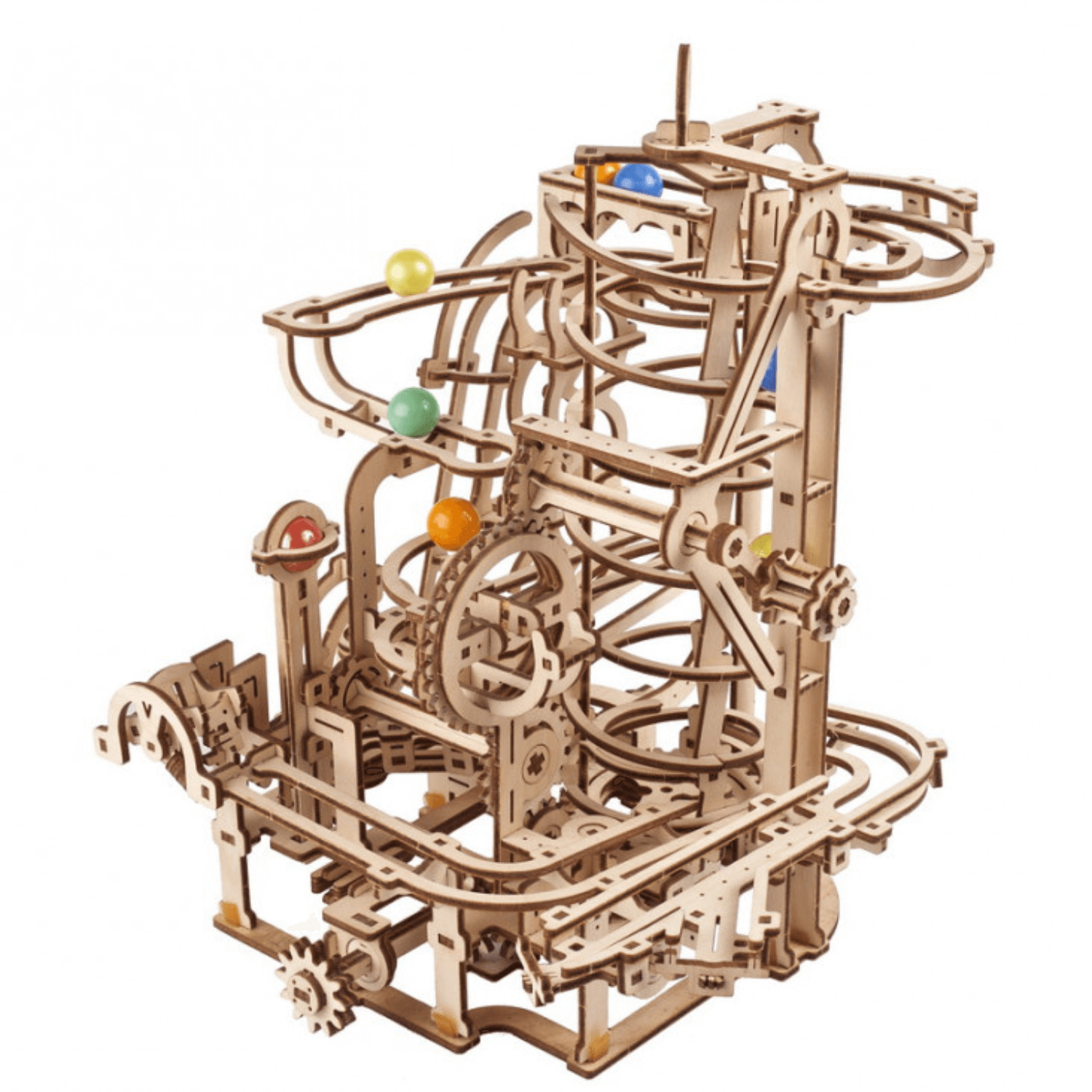 Marble run with spiral elevator