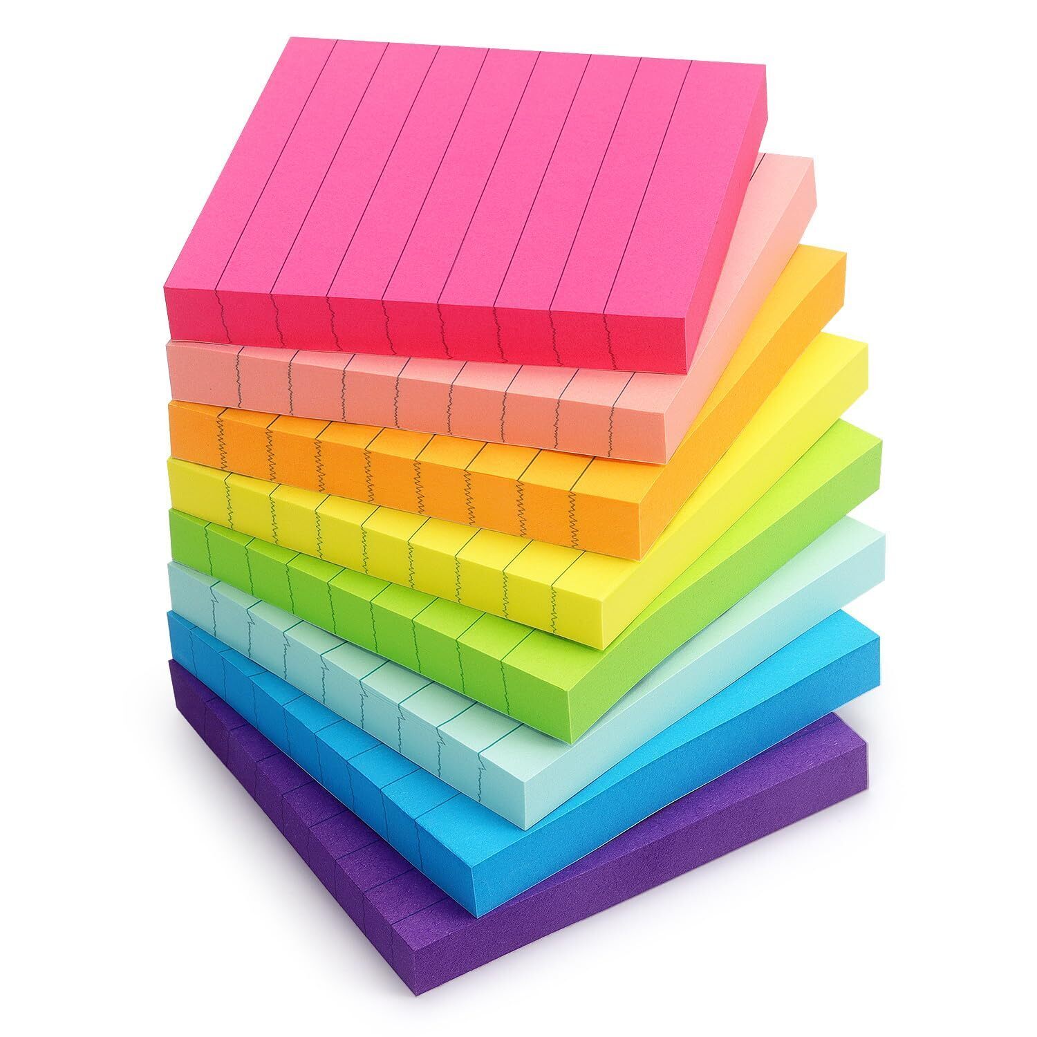 8 Pads Lined Sticky Notes 3x3 Sticky Notes with Lines SelfStick Note