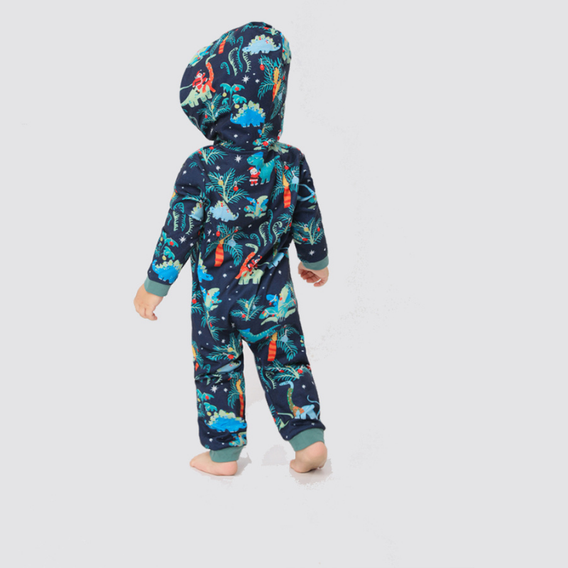 Christmas Print Hooded Parent-child Pajamas Set