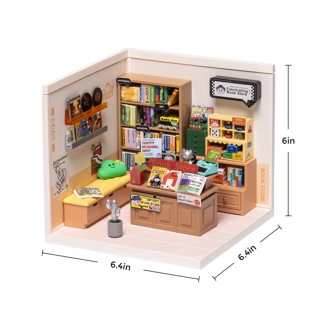 Rolife Plastic Miniature House - Fascinating Book Store DW004