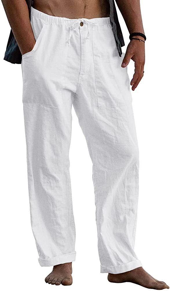Men's linen beach casual loose-fitting pants - ClearanceSale