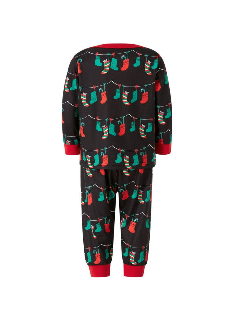 Black Christmas Light Bulb Fmalily Matching Pajamas Sets (with Pet's dog clothes)