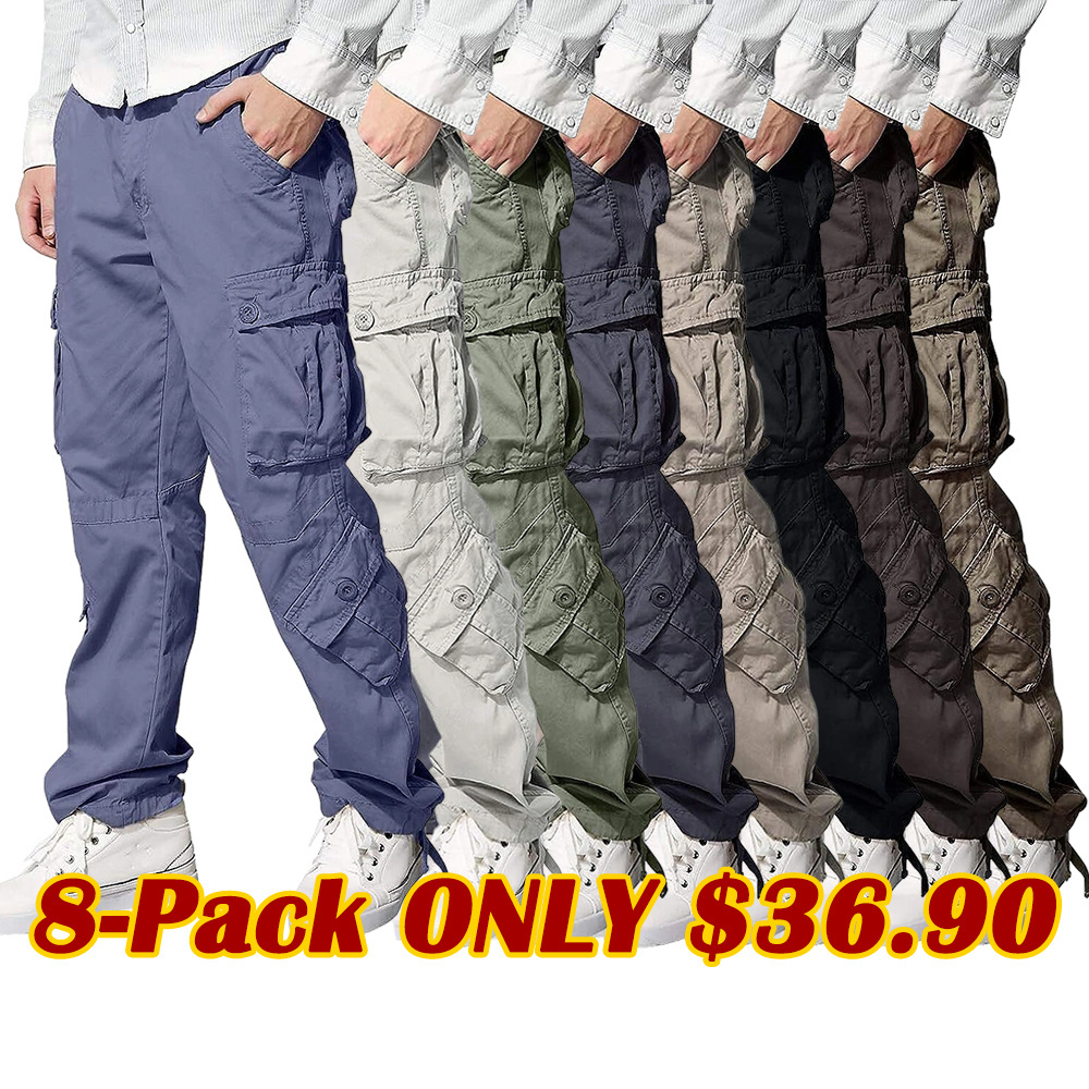 8 Pack Match Men's Wild Cargo Pants Spaciova