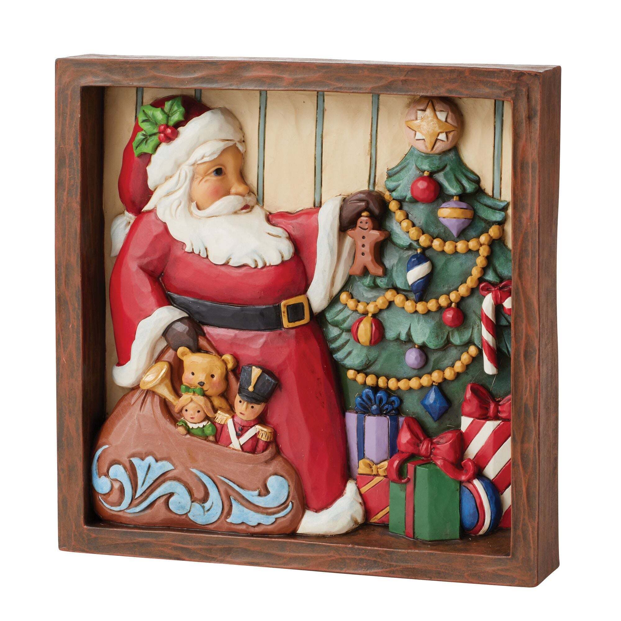 Santa Decorating Tree Plaque