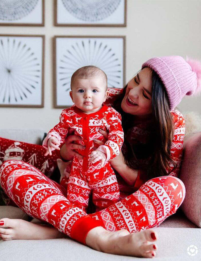 Christmas Reindeer Snowflake Patterned Pajamas Set for Family