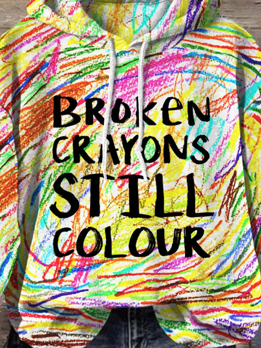Broken Crayons Still Colour Print Hooded Sweatshirt