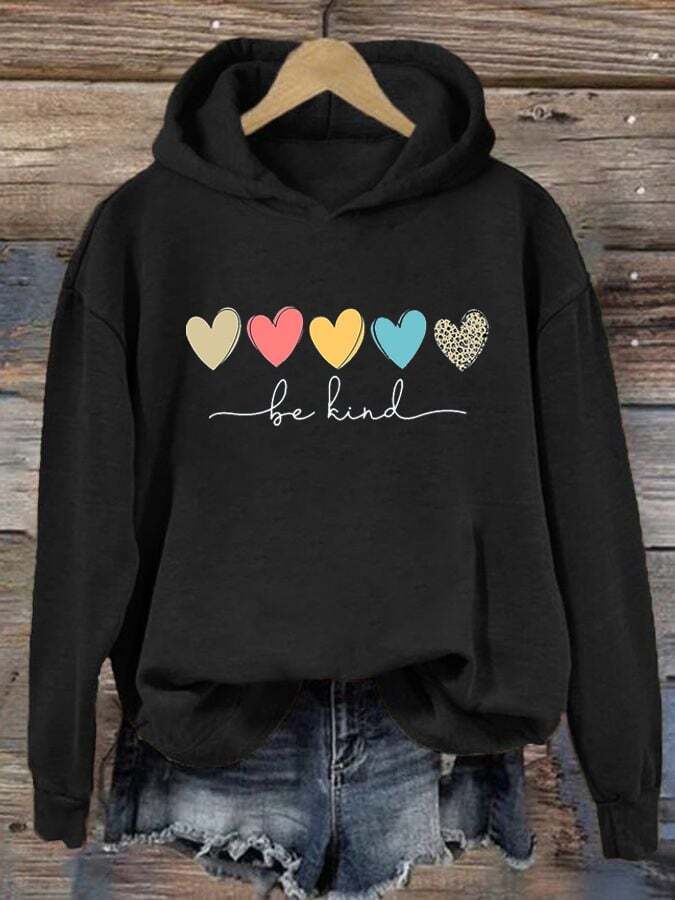 Women'S Be Kind And Cute Graphic Blessed  Print Hoodie