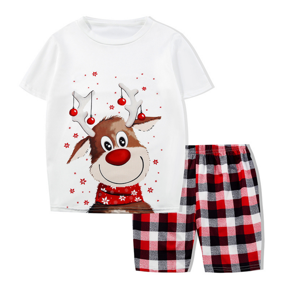 Short-sleeved Shorts Reindeer Christmas Family Matching Pajamas