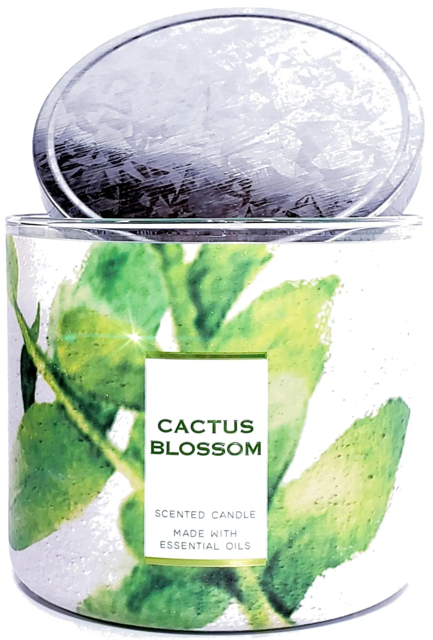 Cactus Blossom 3 Wick Candle Tropical Design / Homestyle Lid